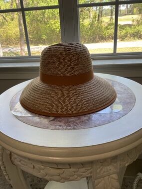 San Diego Hat Co. Women's Wide Brim Straw Sun Hat - Mixed Camel